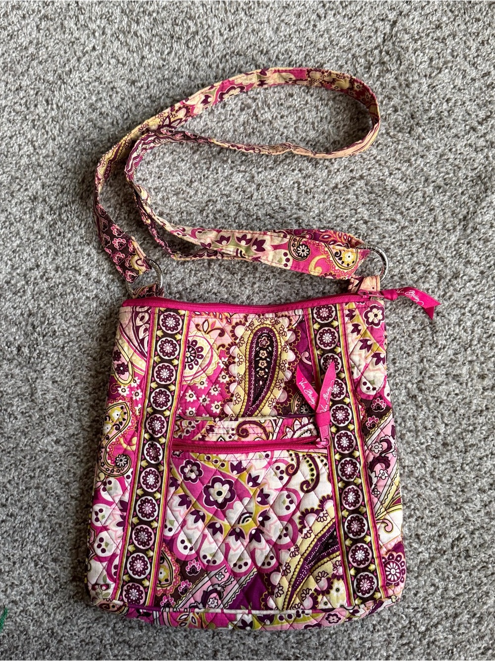 Pink Vera Bradley Very Berry Paisley Hipster Crossbody Bag